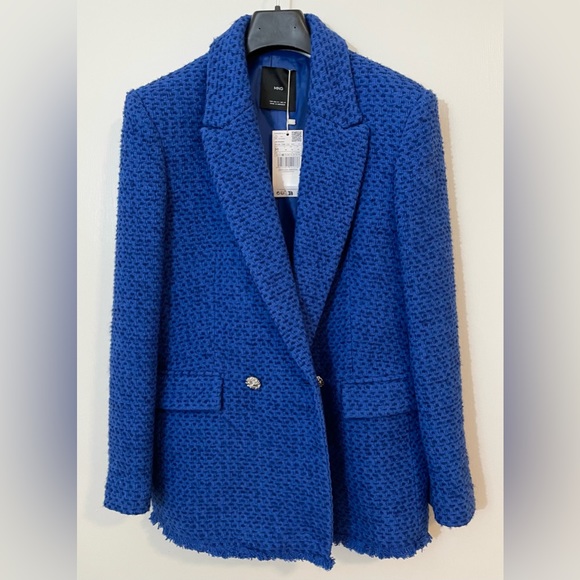 Blue Tweed Blazer NWT W Size Medium - Picture 2 of 12